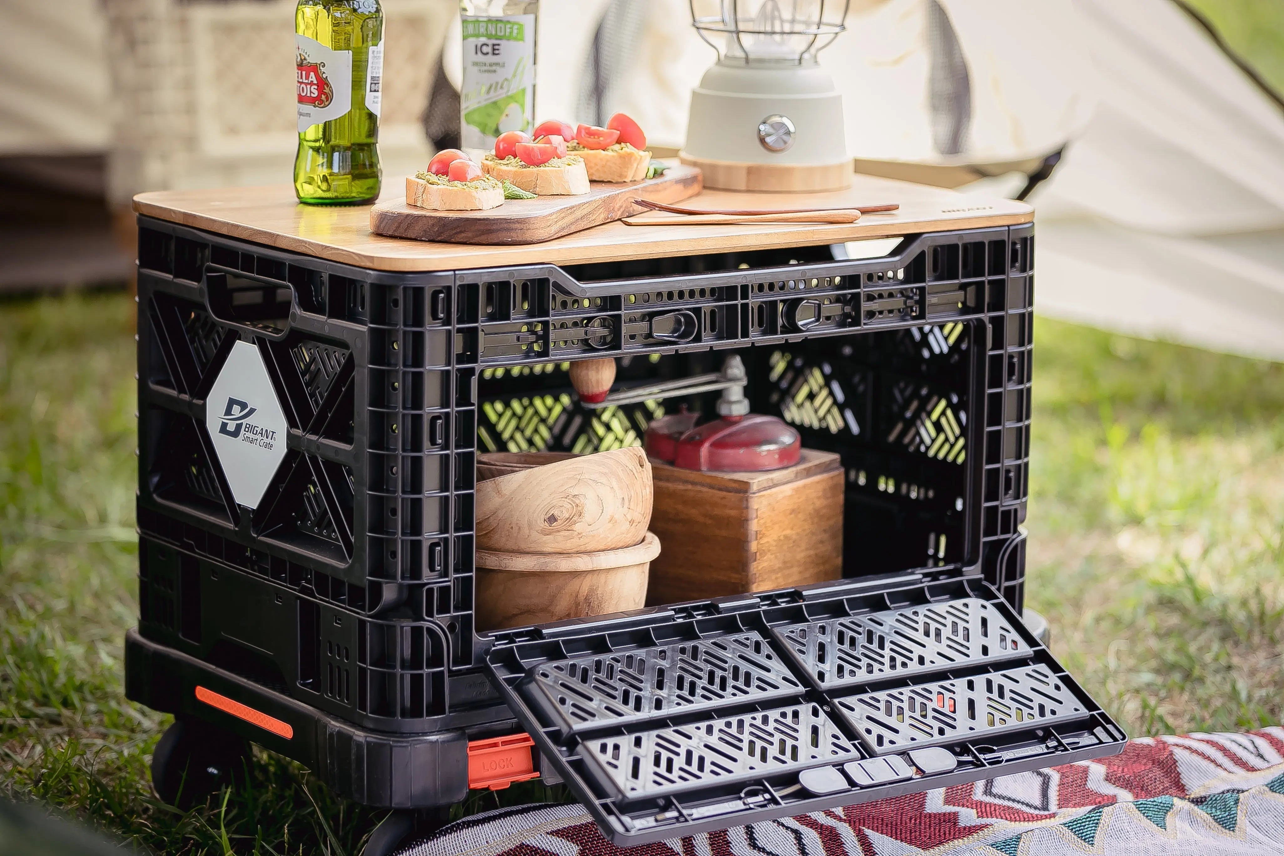 Folding Crate - Door Open - Tan / 48L - BIGANT