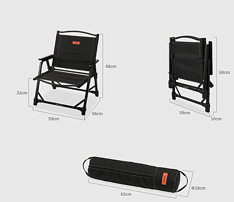 Impact Fusion Chair dimensions: assembled 59 x 56 x 68 cm, folded 59 x 10 x 68 cm