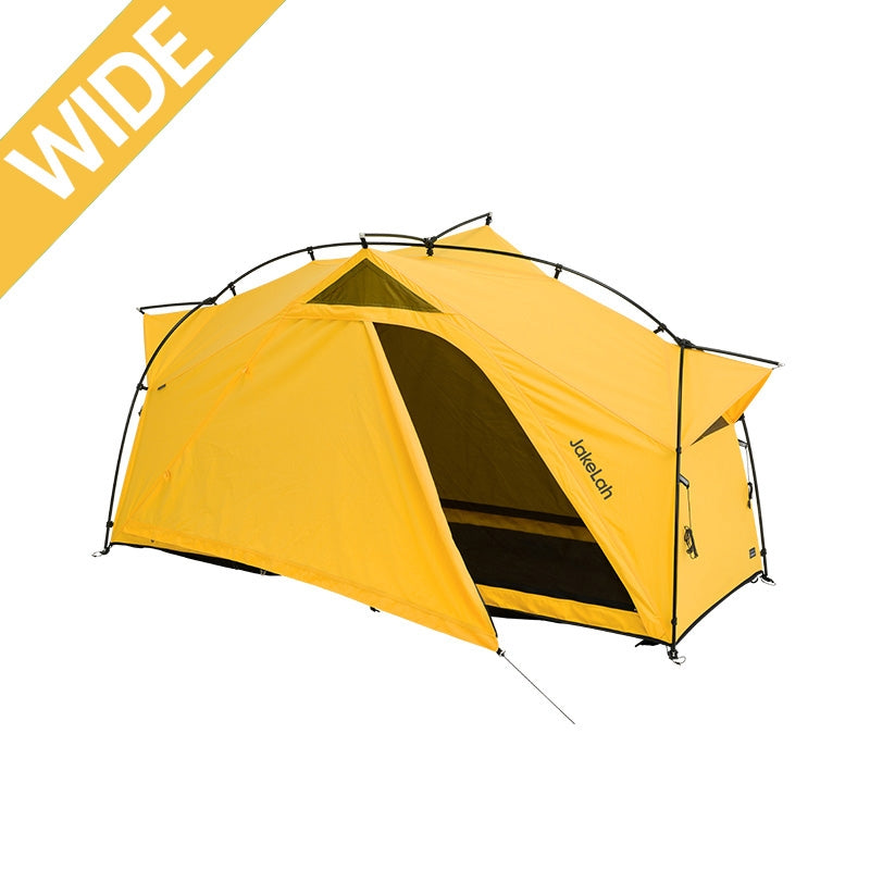 JakeLah J.cot tent W TC in Yellow - angled view with door open