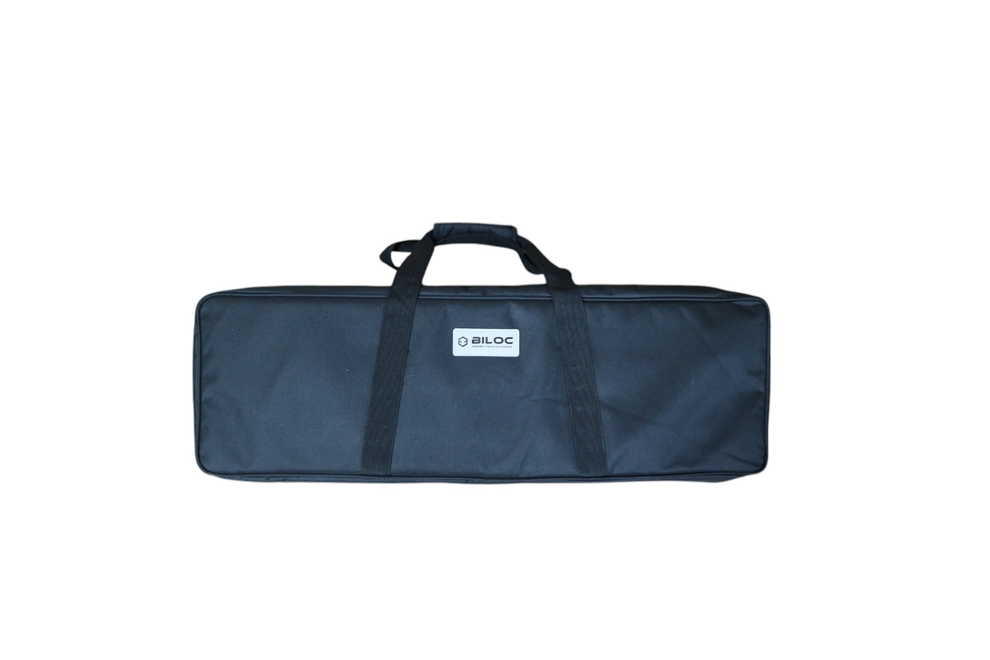 The closed padded carry bag with twin webbing handles.