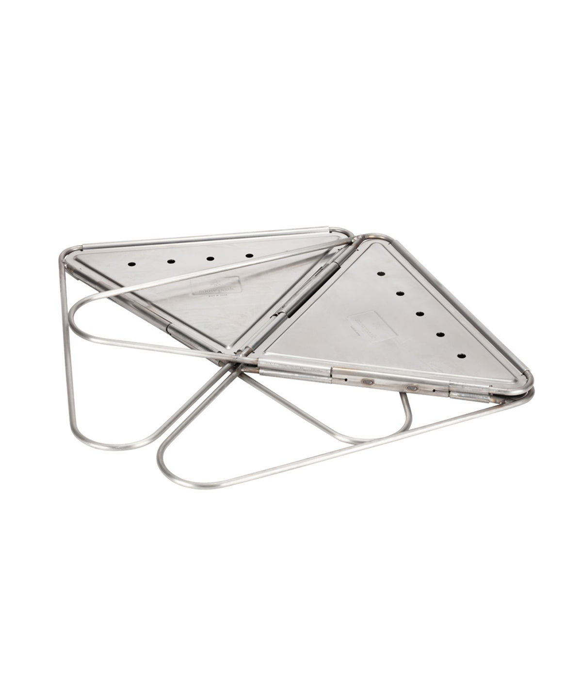 Pack & Carry Fireplace seen from above showing the stainless bowl and frame