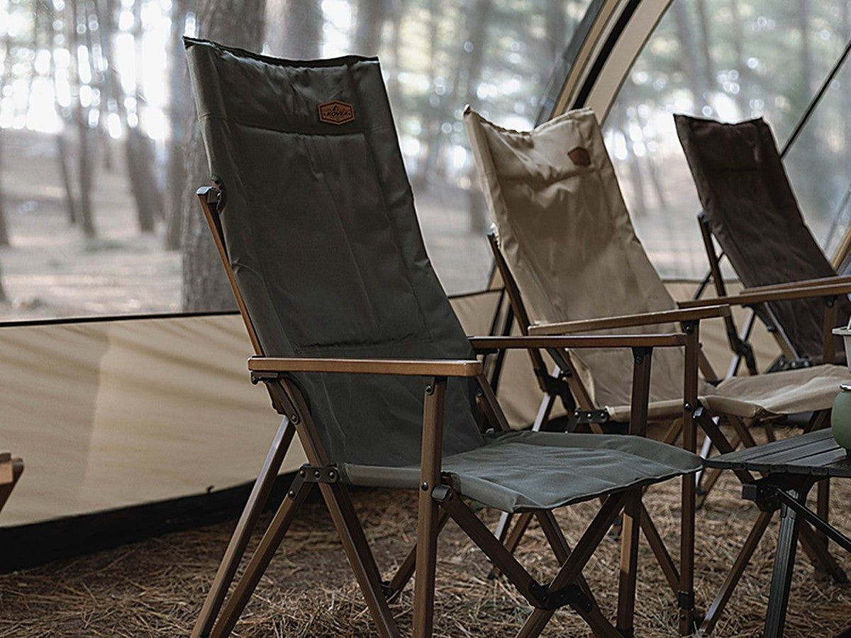 WS Relax Chair Plus set up at a forest campsite