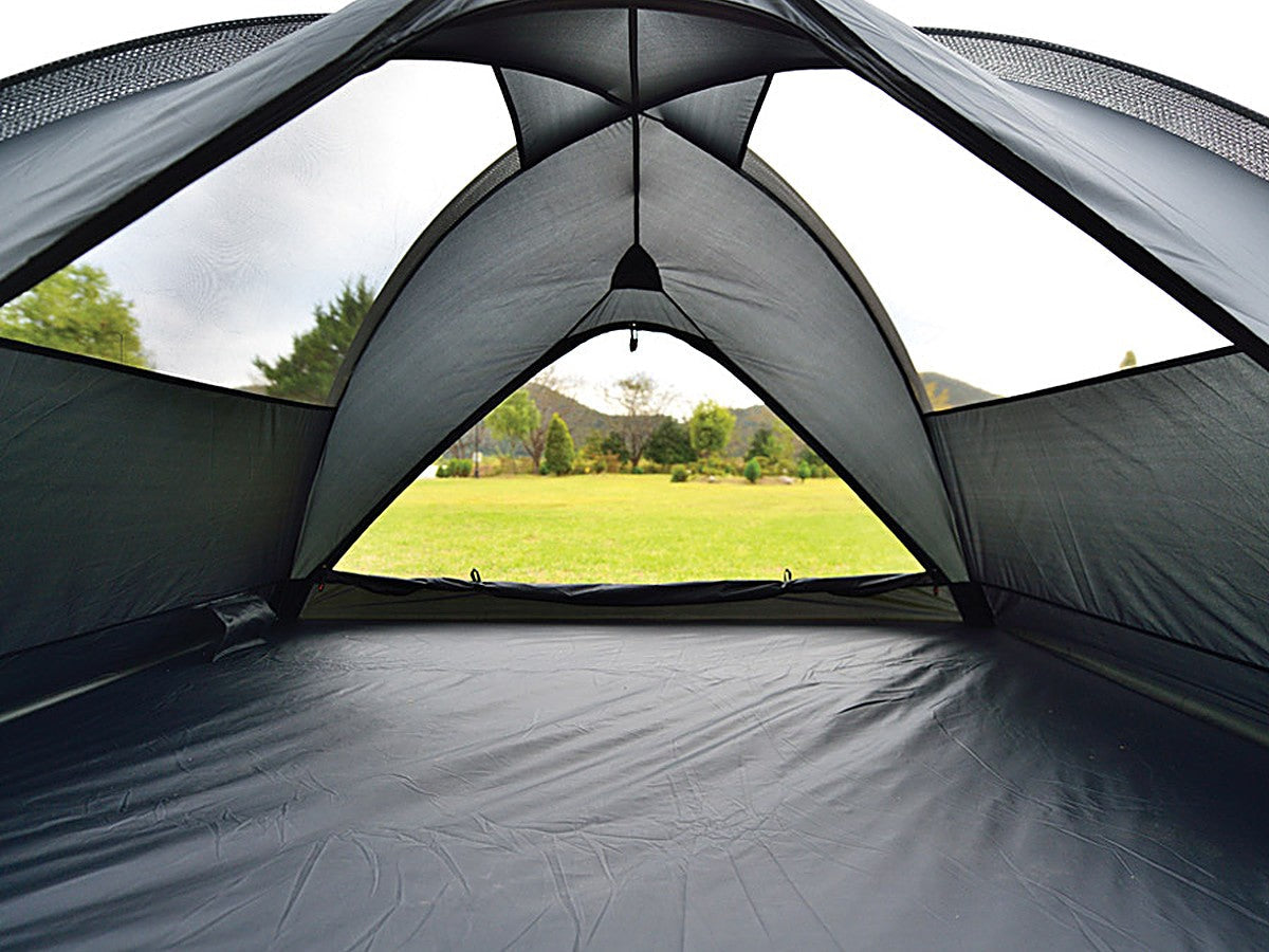Interior of the inner tent looking out the door
