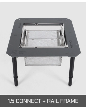 BUENOFE IGT Mesh Tray 1.5 configuration three: 1.5 Connect table with the Rail Frame 1.5 as a slide-out drawer