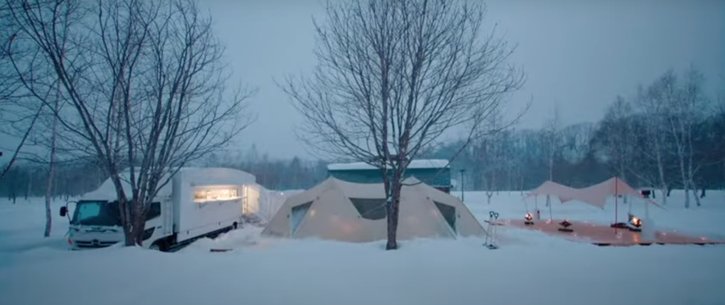 Camping in the snow with Snow Peak Gears