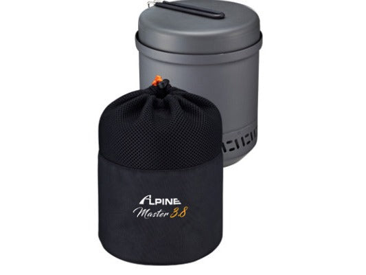 Alpine Master 3.8 full kit packed next to its storage pouch