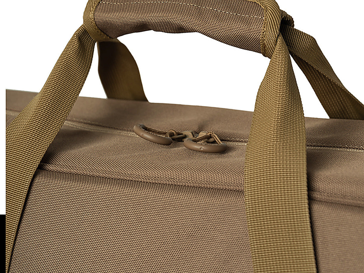 Close-up of the cushioned top carry handles on the Coyote Tan CORDURA FD Chair Case