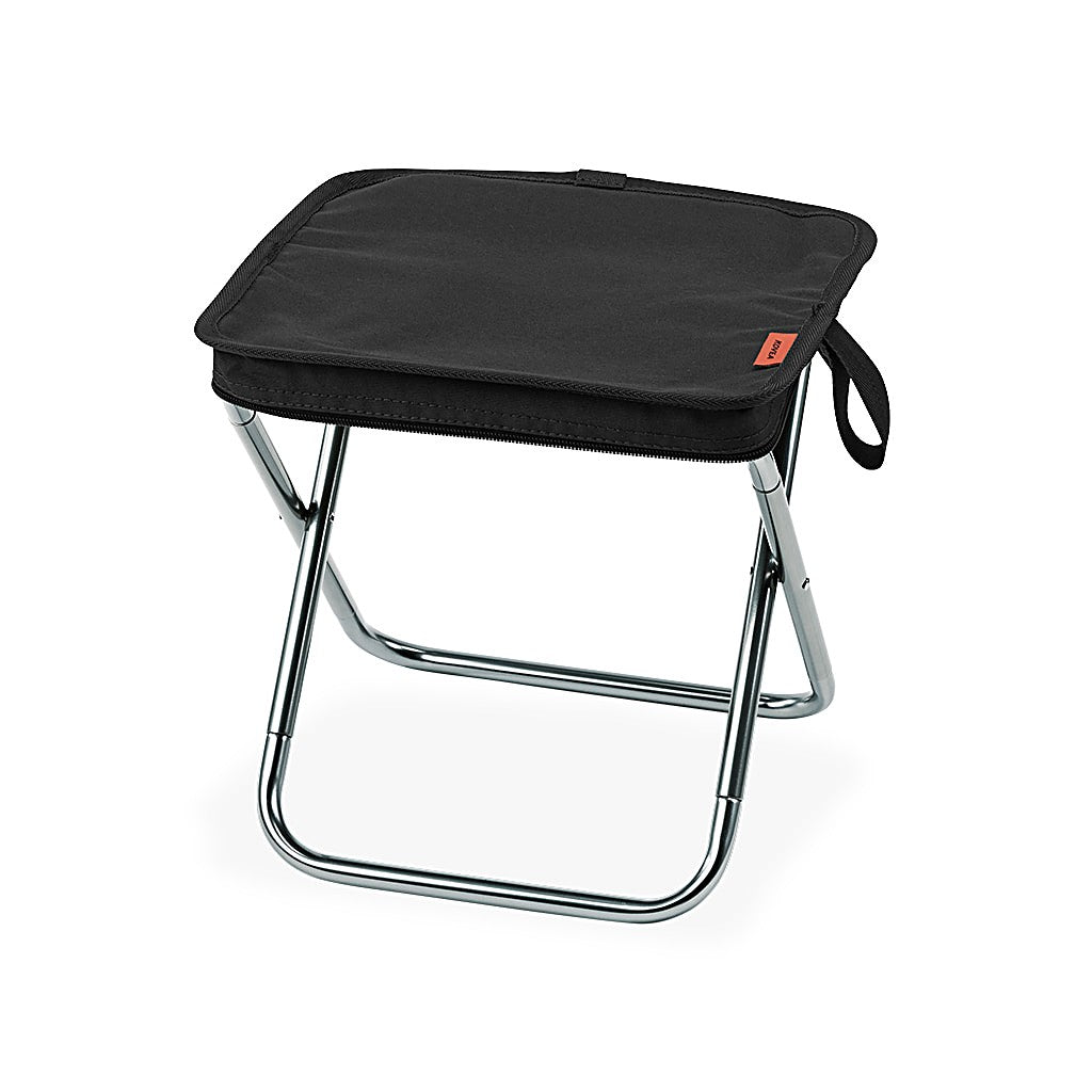 Folding BBQ Chair in Black, front three-quarter view