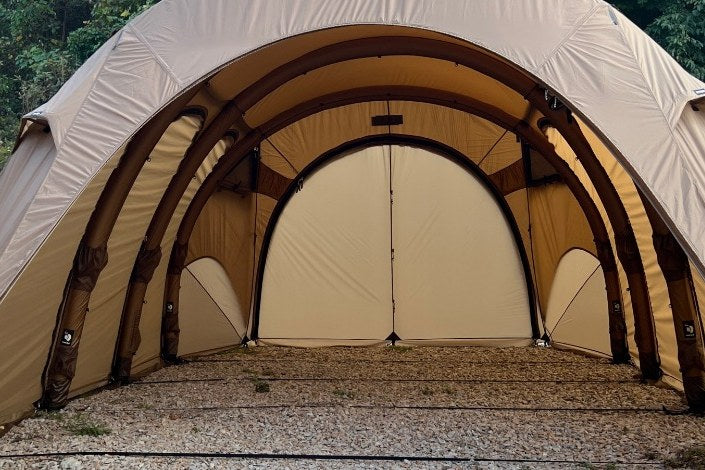 Gopamir T720+ Living Air Shelter, Sand Brown, interior arch with standing room
