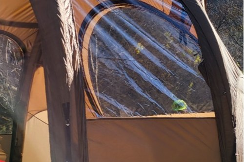 TPU door panel zipped onto the T720+ shelter opening