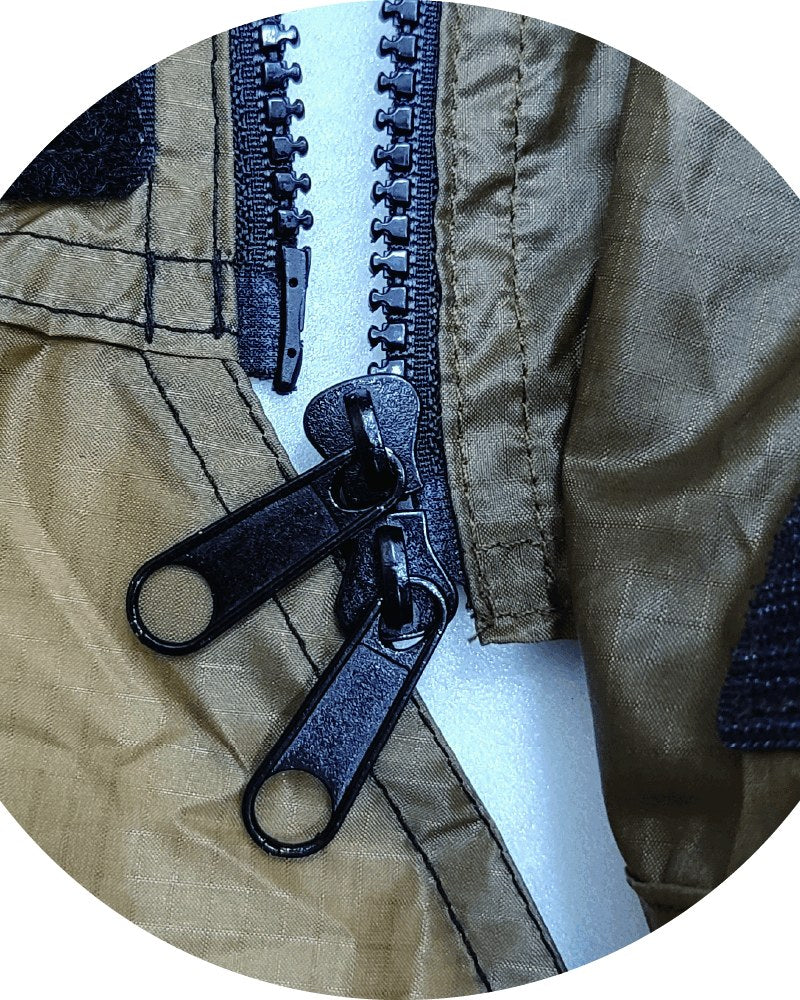 TPU door panel zipping onto the T720+ opening, swap-in detail