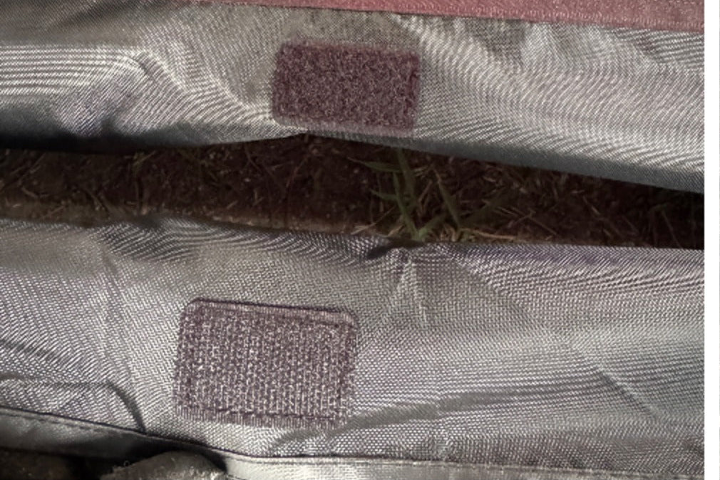 Close-up of 15 cm uphill wall along groundsheet perimeter