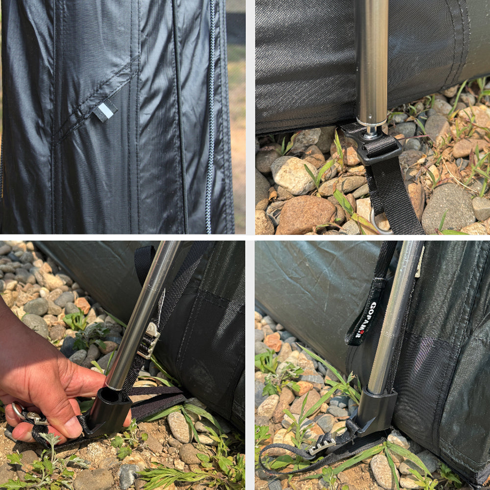 Gopamir TN600 spare pole laid out showing duralumin finish