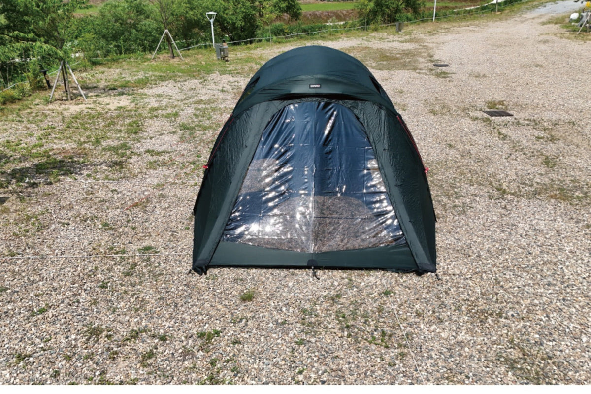TPU Front window installed on TN600 shelter at dusk