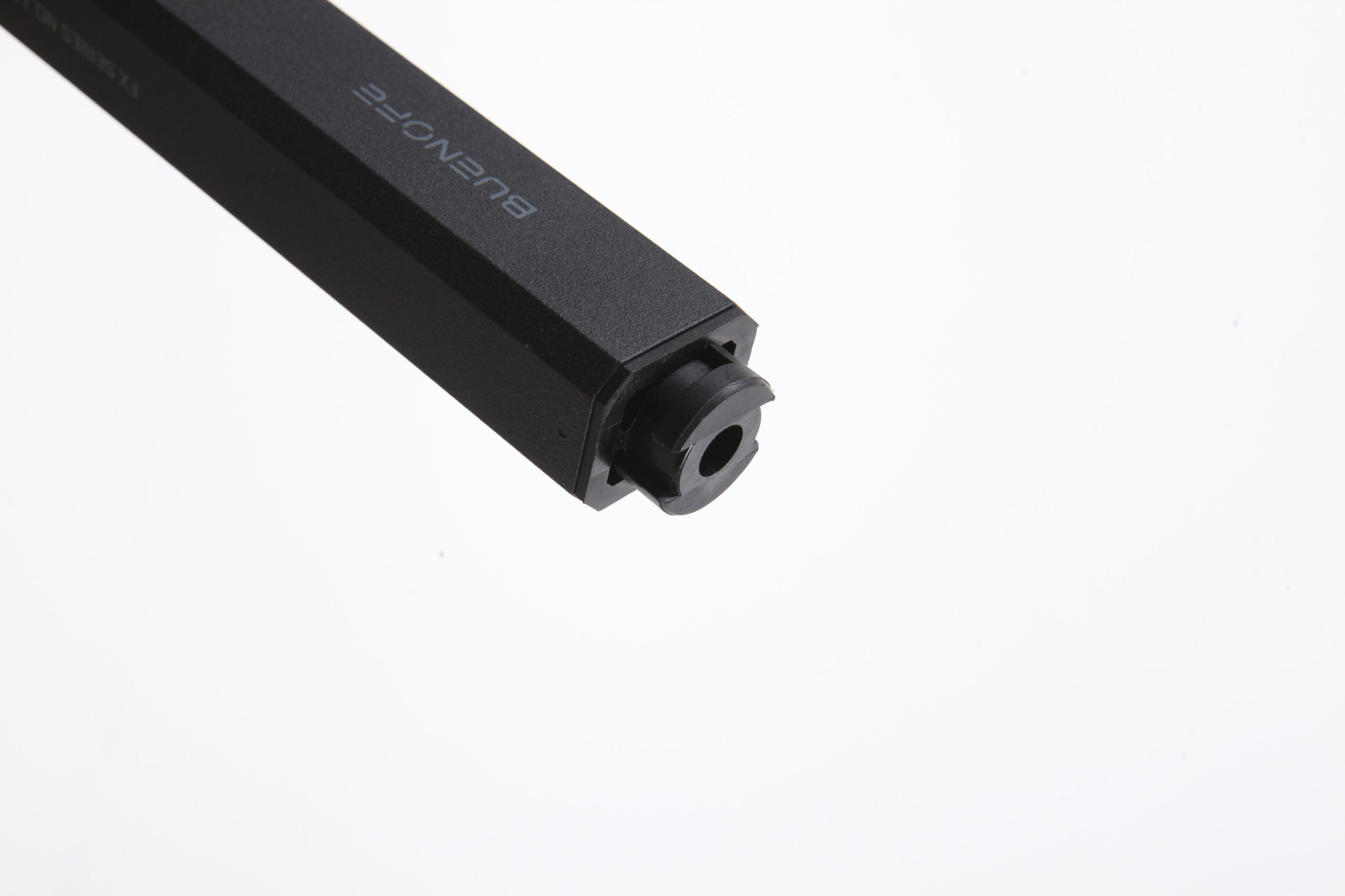 BUENOFE IGT Quick Slot Table Leg shown in a white-background close-up of the leg's top twist-lock connector, revealing the round locking collar and slotted head that slide into the IGT frame groove and twist to lock without tools.