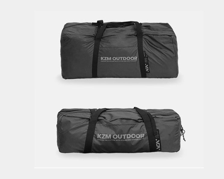 Two storage bags side by side showing main tent bag plus parts bag