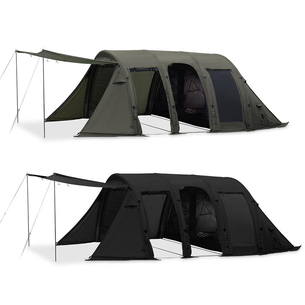 Kovea Ghost Phantom Air pitched outdoors, 5-person inflatable tunnel tent