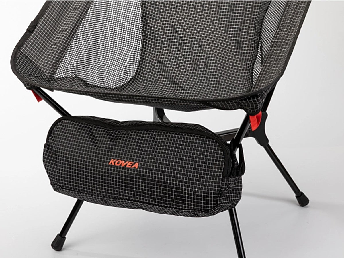 KOVEA storage pouch attached under the chair seat