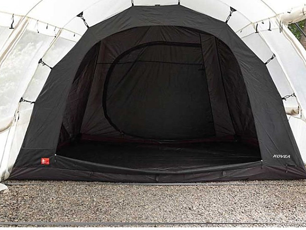 Blackout black inner tent viewed from the front, showing the roomy sleeping space