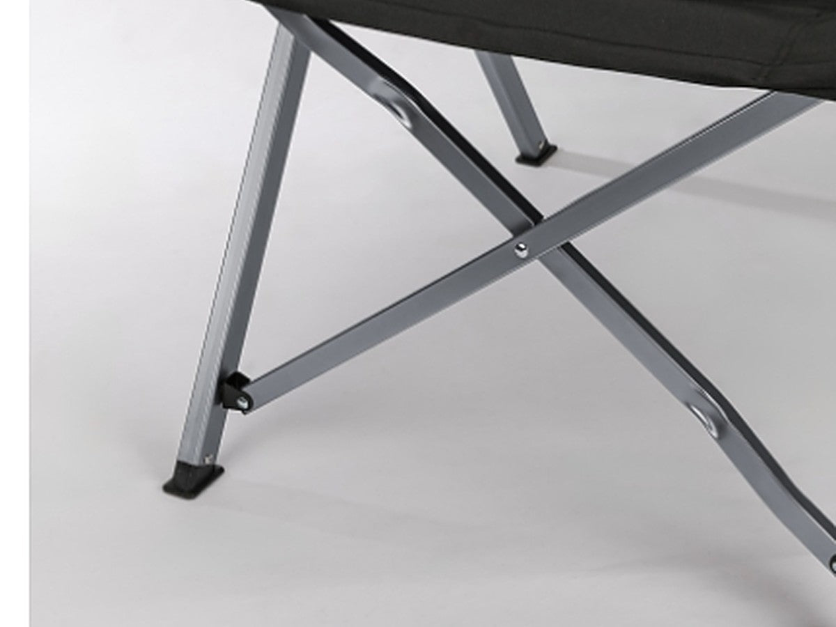 Close-up of the aluminum chair frame