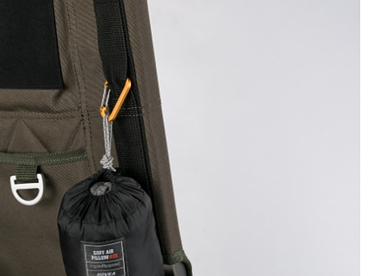Daisy chain webbing on the side of the backrest