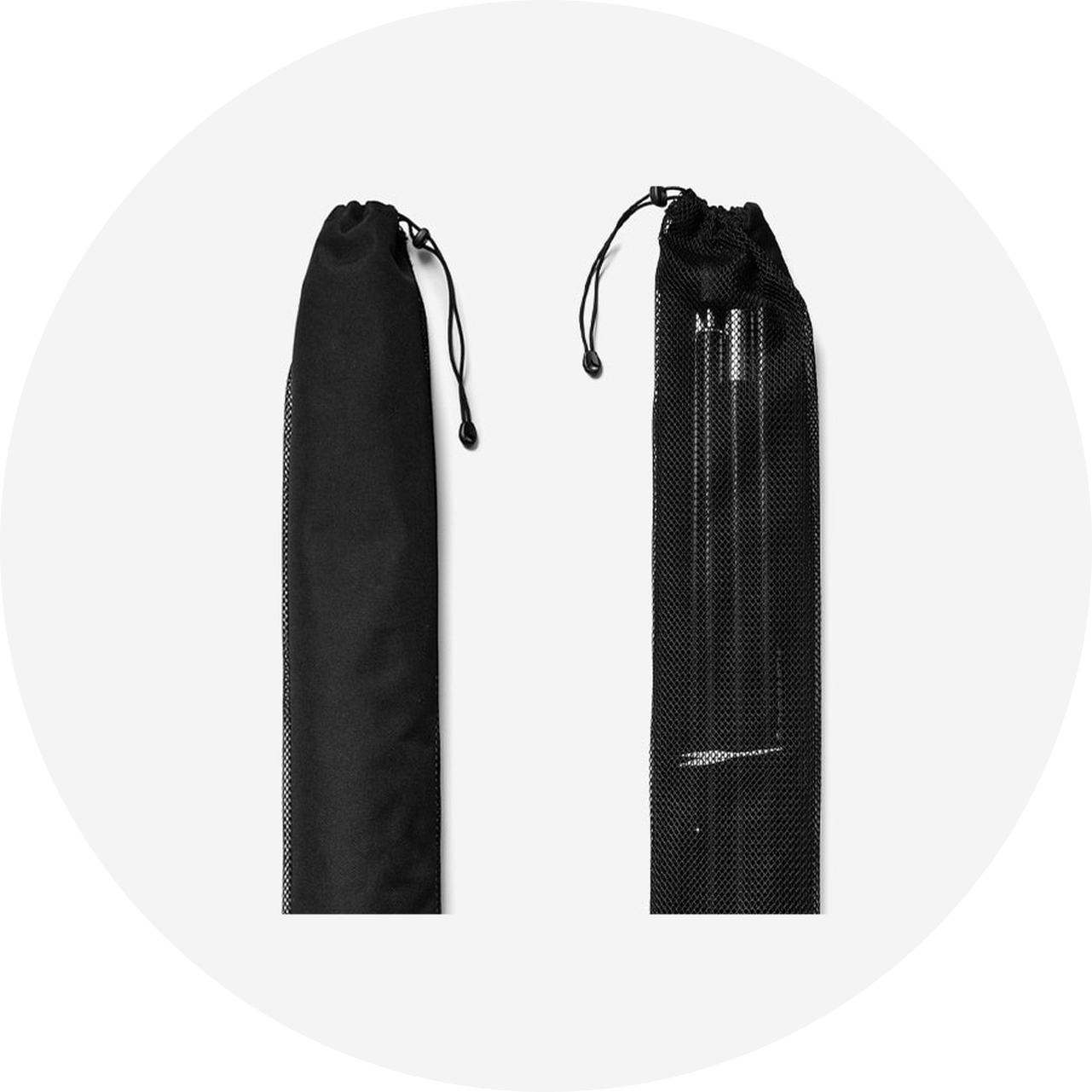 INVISTA CORDURA pouch with brand tag and pole set inside