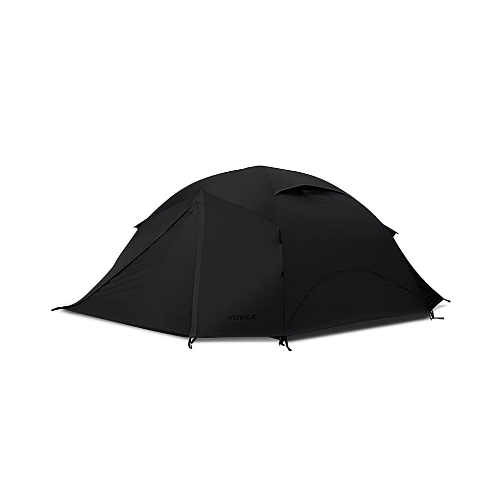 X-Core N Shelter in Black, side profile with the fly closed