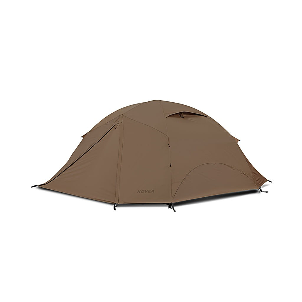X-Core N Shelter in Tan, side profile with the fly closed
